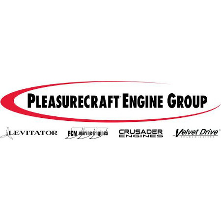 Logo Pleasurecraft Engine Group noir et rouge 